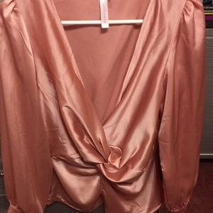 Pink front knot top